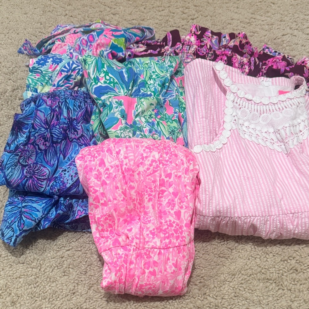 Lilly Pulitzer Girls Multi-Color Floral and Pink Dress Lot